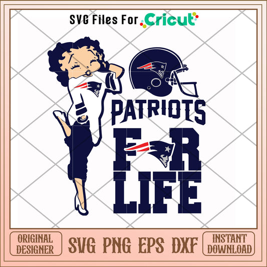 New england patriots for life svg, patriots svg, new nfl svg