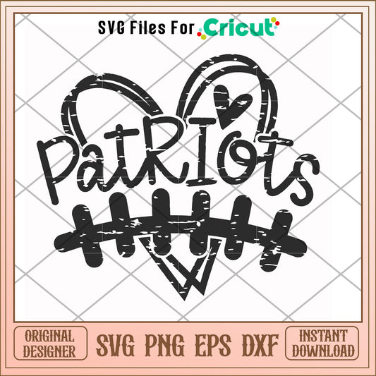 New england patriots heart team svg, patriots svg, new nfl svg
