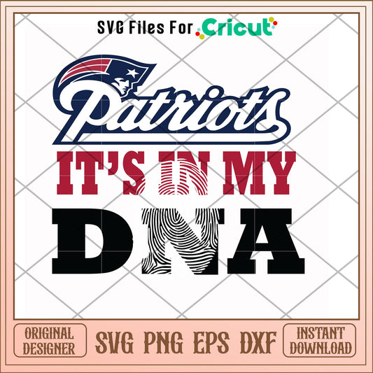 New england patriots it's in my DNA svg, patriots svg, new nfl svg