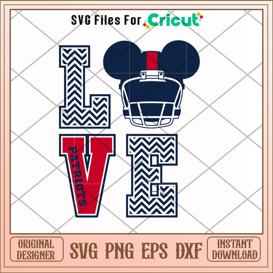 New england patriots love svg, patriots svg, new nfl svg