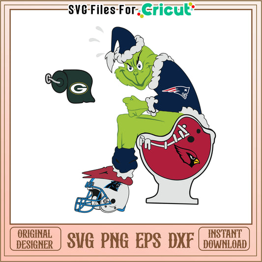 New england patriots grinch svg, grinch cartoon pics​​ svg