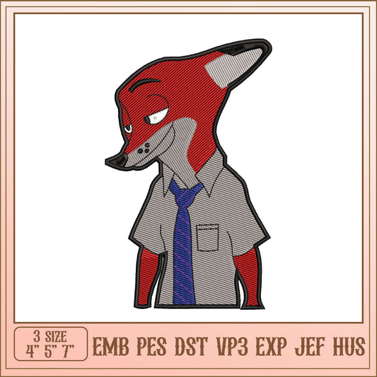 Nick Wilde Embroidery Design - 3 Sizes