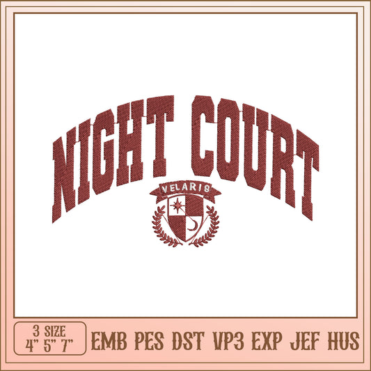 Night Court Embroidery Design