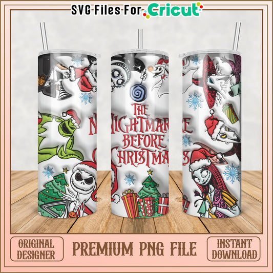 Nightmare Before Christmas PNG Tumbler