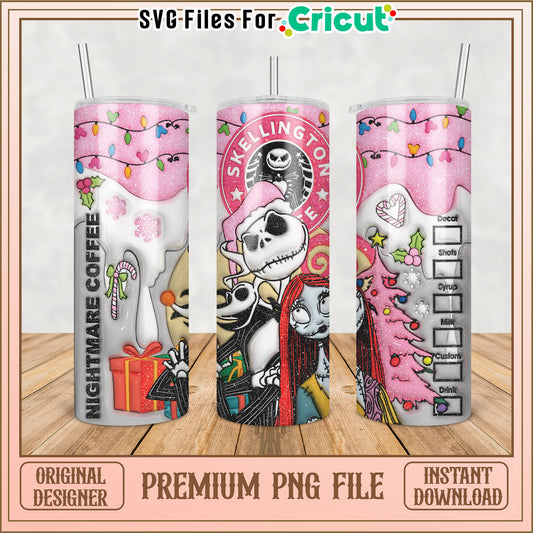 Nightmare Before Christmas PNG Tumbler Design