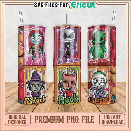 Nightmare Before Christmas Tumbler PNG Designs