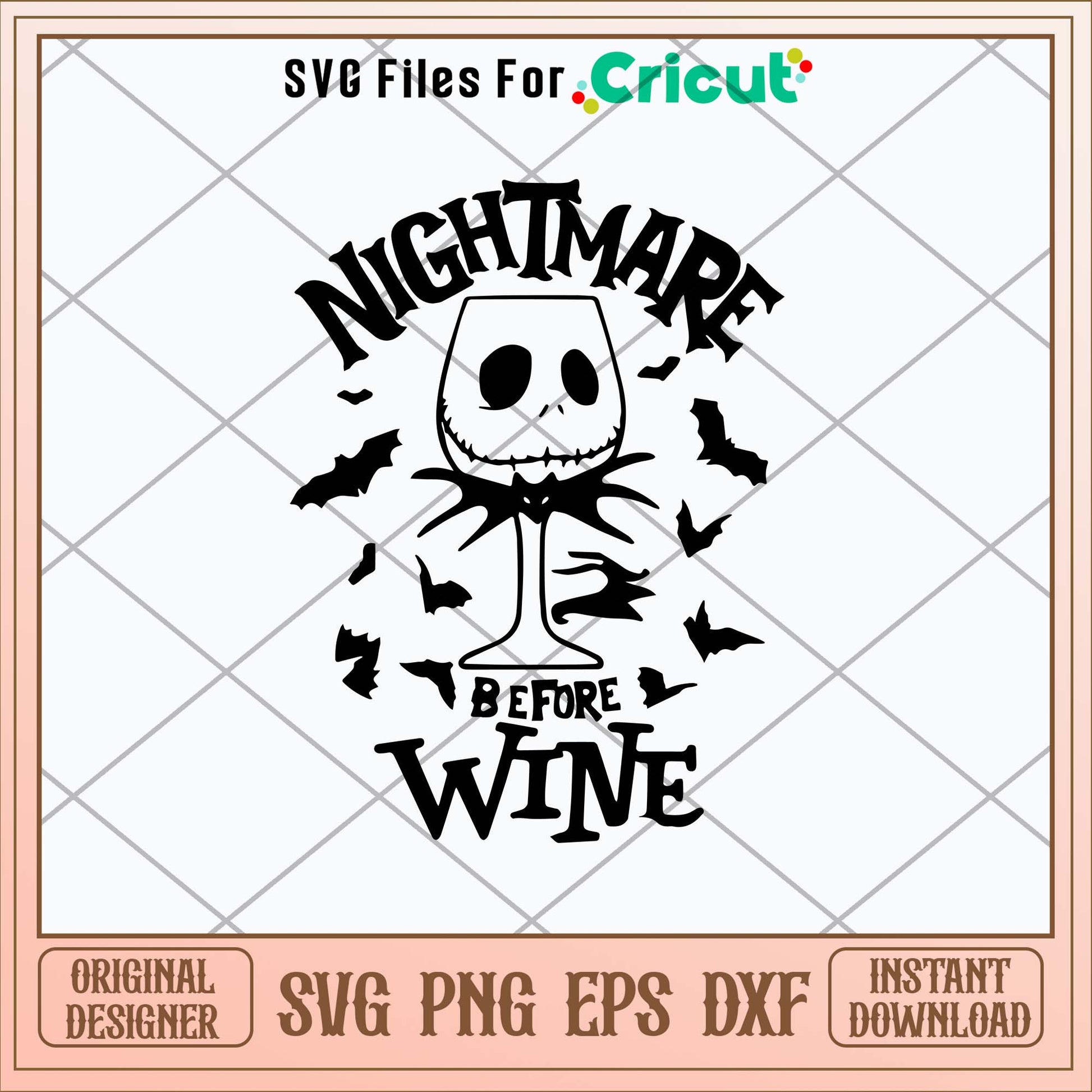 Nightmare Before Wine Svg, Skellington Svg-Svgfilesforcricut