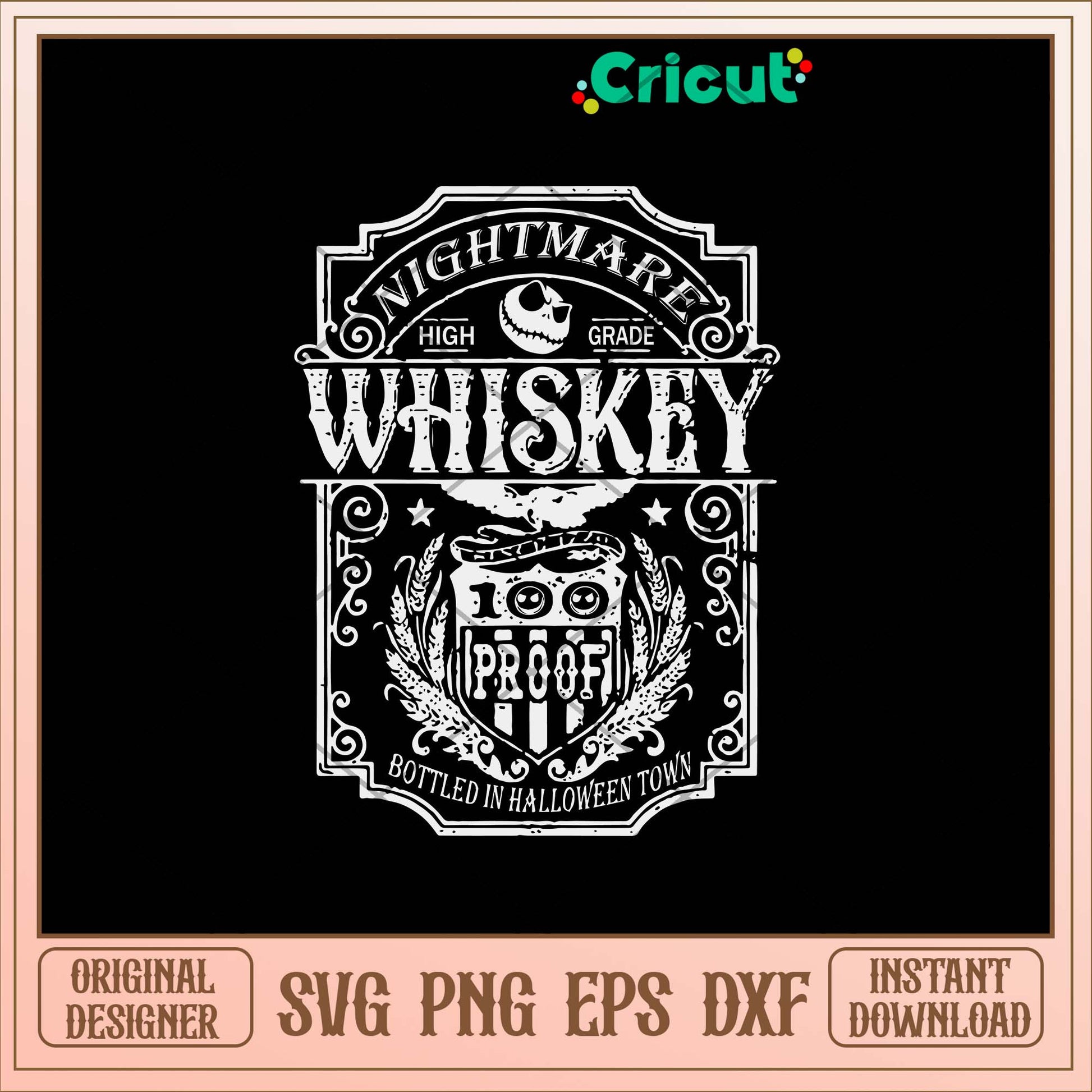 Nightmare High Grade Whiskey Svg, Skellington Svg-Svgfilesforcricut