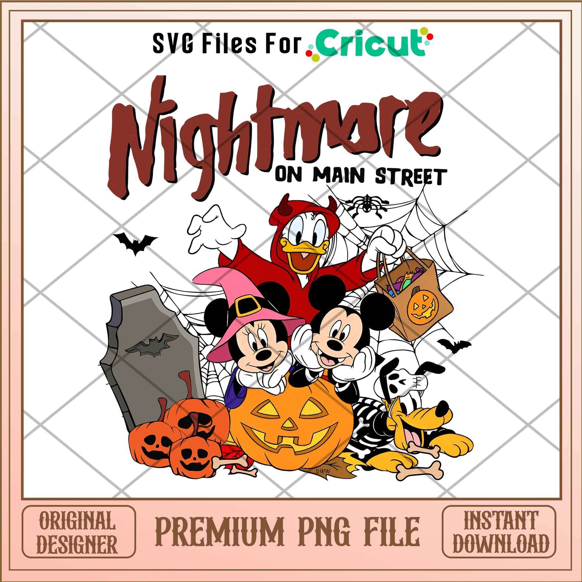 Nightmare On The Main Street png, Disney characters png, Digital Download