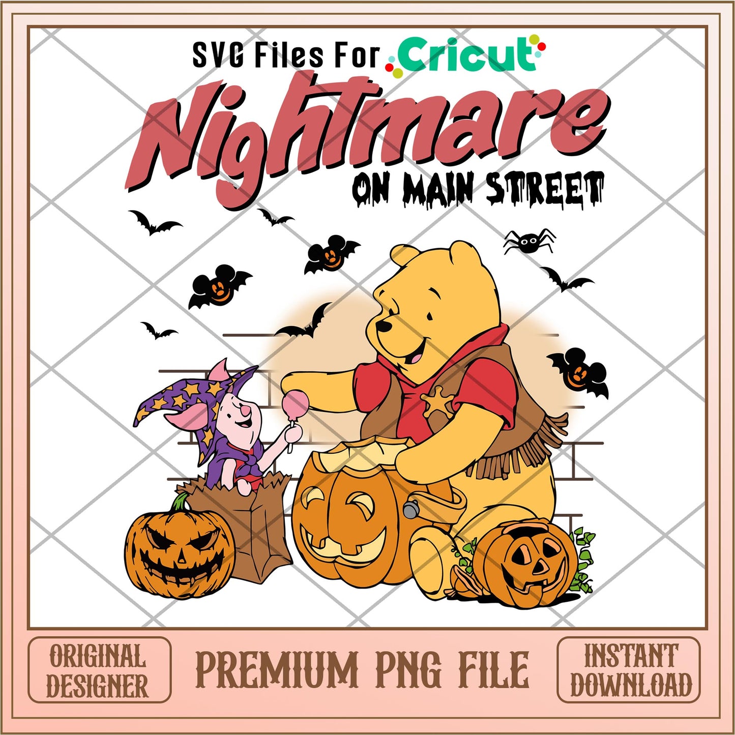 Nightmare On the Main Street png, Winnie The Pooh characters png, Digital Download