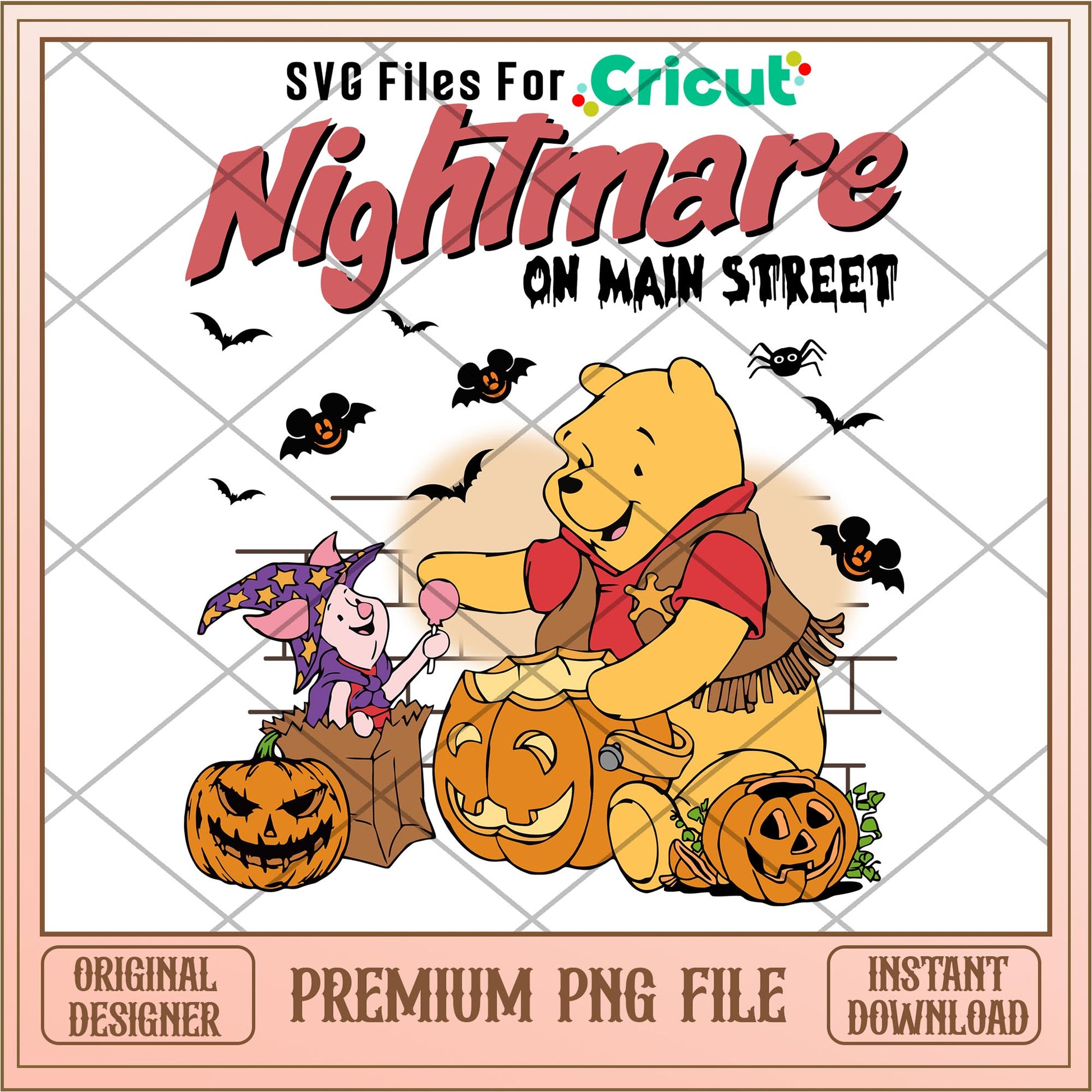 Nightmare On the Main Street png, Winnie The Pooh characters png, Digital Download