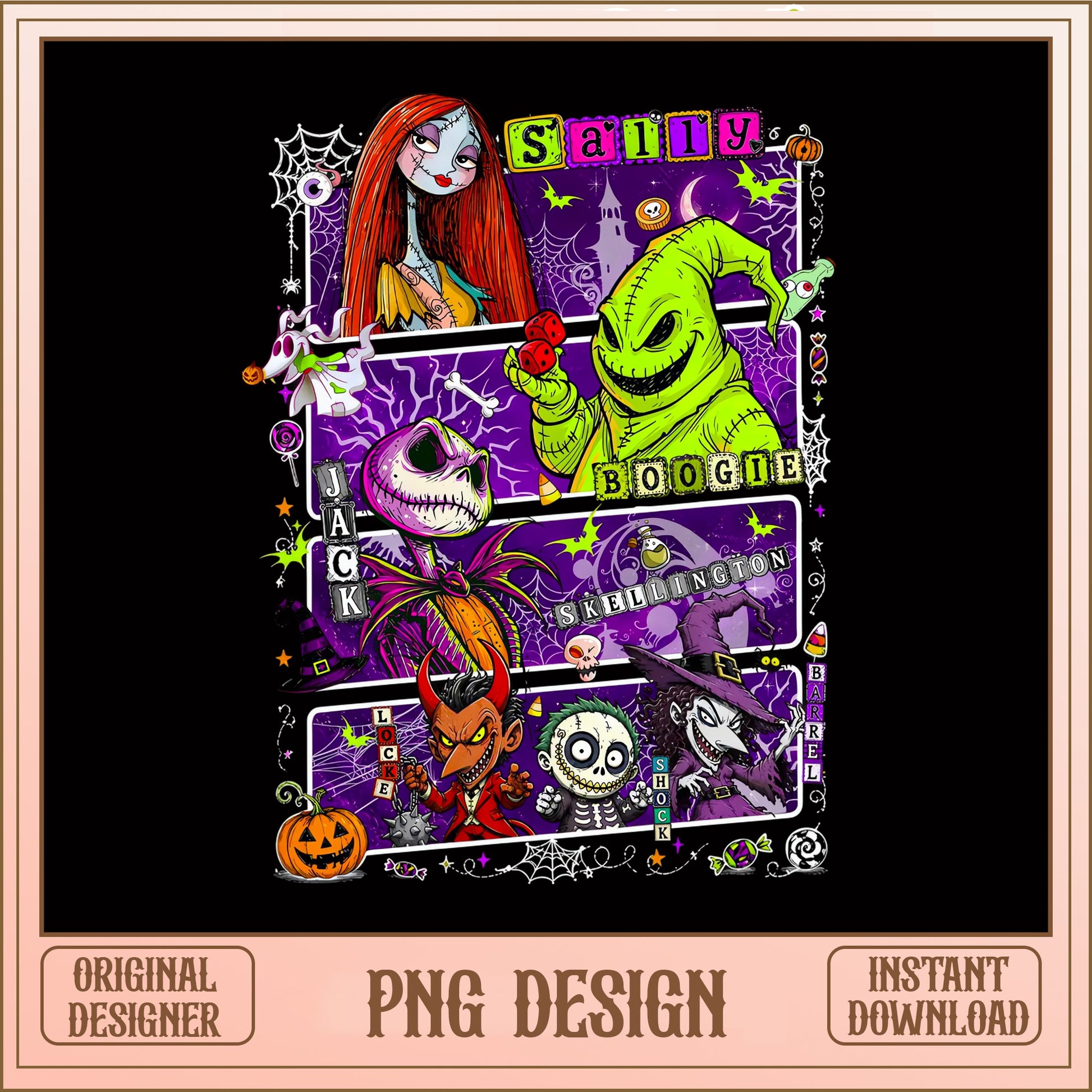 Nightmare Before Christmas Characters PNG, Jack Skellington PNG, Halloween PNG