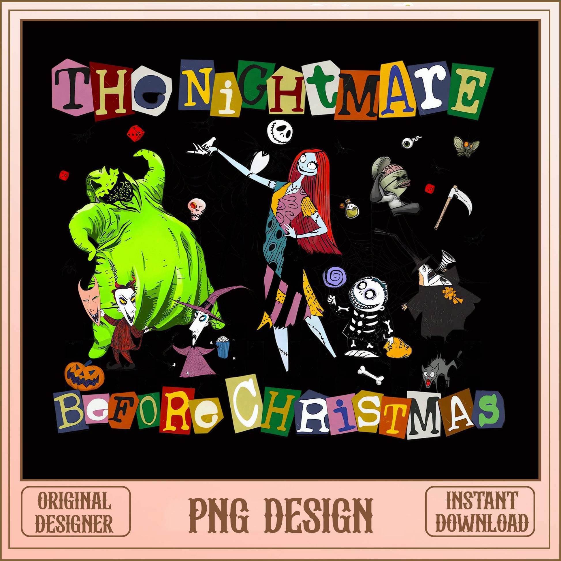 Nightmare Before Christmas Characters PNG, Oogie Boogie PNG, Halloween Christmas PNG