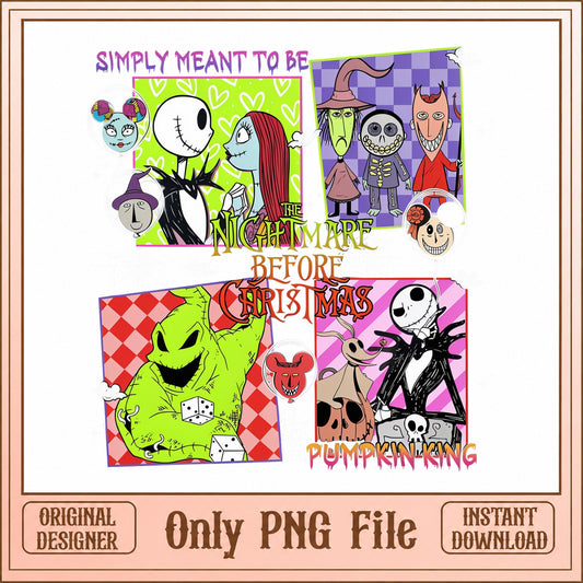 Nightmare Before Christmas PNG Bundle, Jack Skellington, Sally PNG