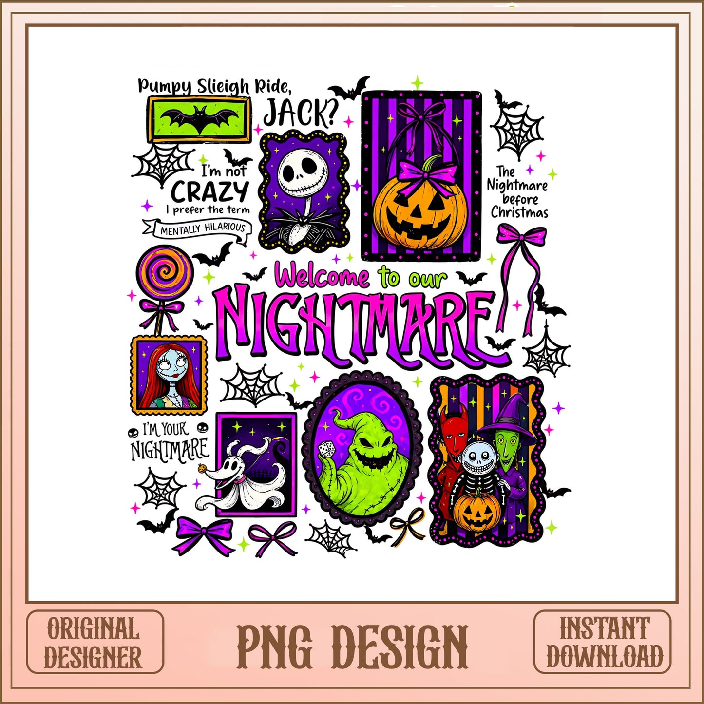 Nightmare Before Christmas PNG, Jack Sally Halloween PNG, Disney PNG