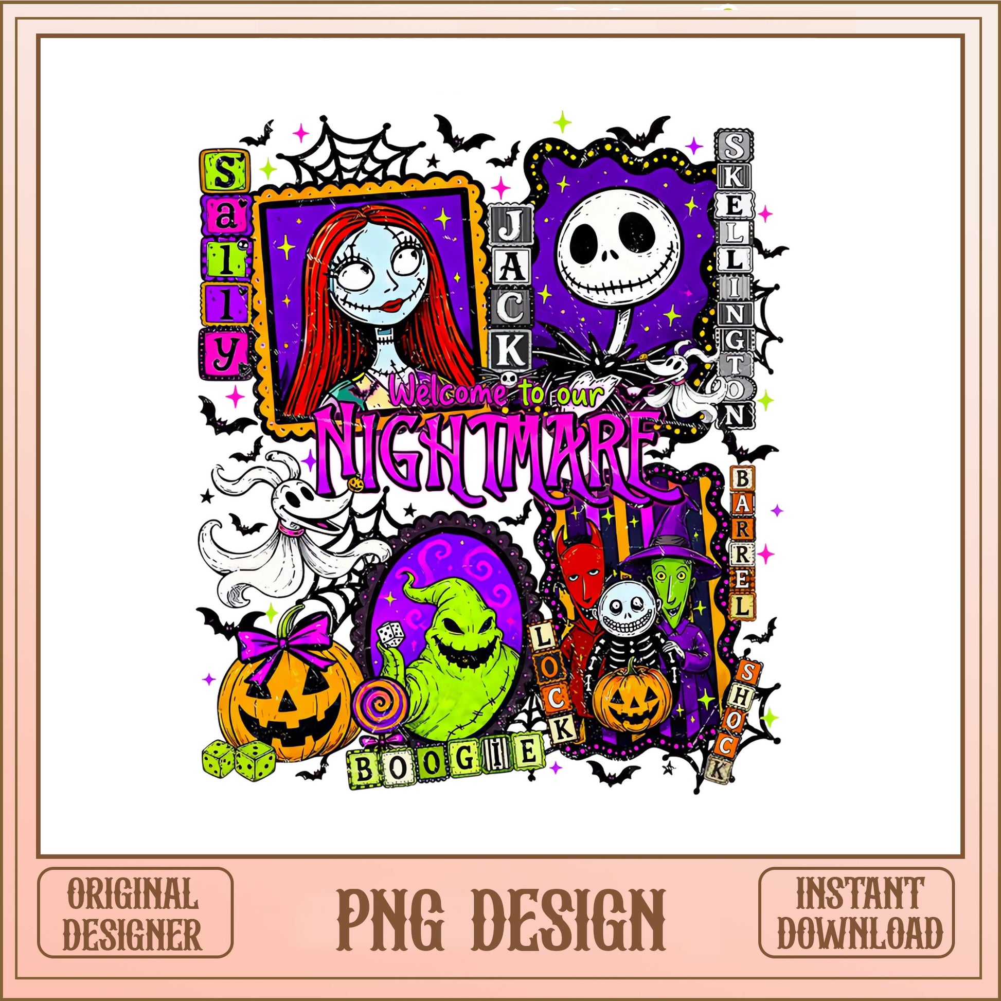 Nightmare Before Christmas PNG, Jack Sally Halloween PNG, Oogie Boogie PNG