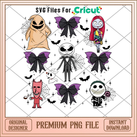 Nightmare before christmas bow png, nightmare png, halloween png