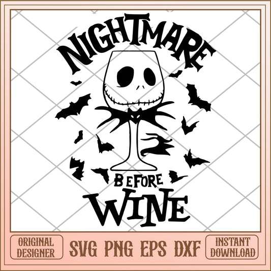 Nightmare before wine svg, The Nightmare Before Christmas Svg, digital download