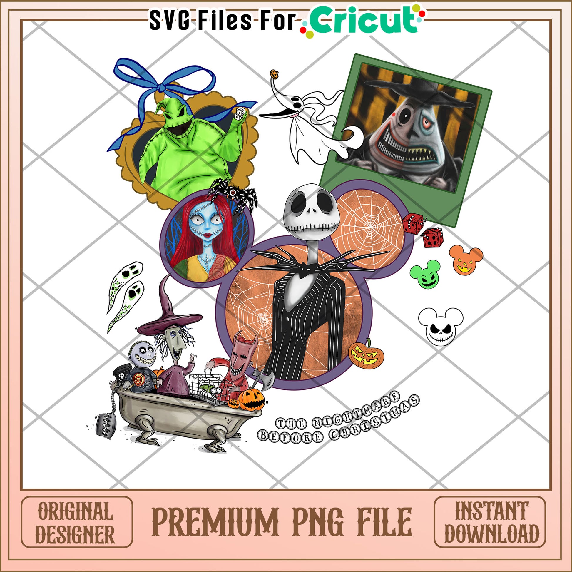 Nightmare before christmas design png, oogie boogie png, hallowen time png