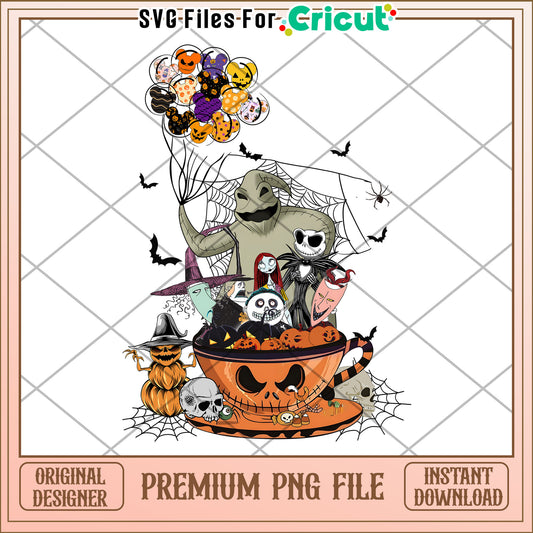 Nightmare before christmas png, halloween cartoon png, trick or treat png