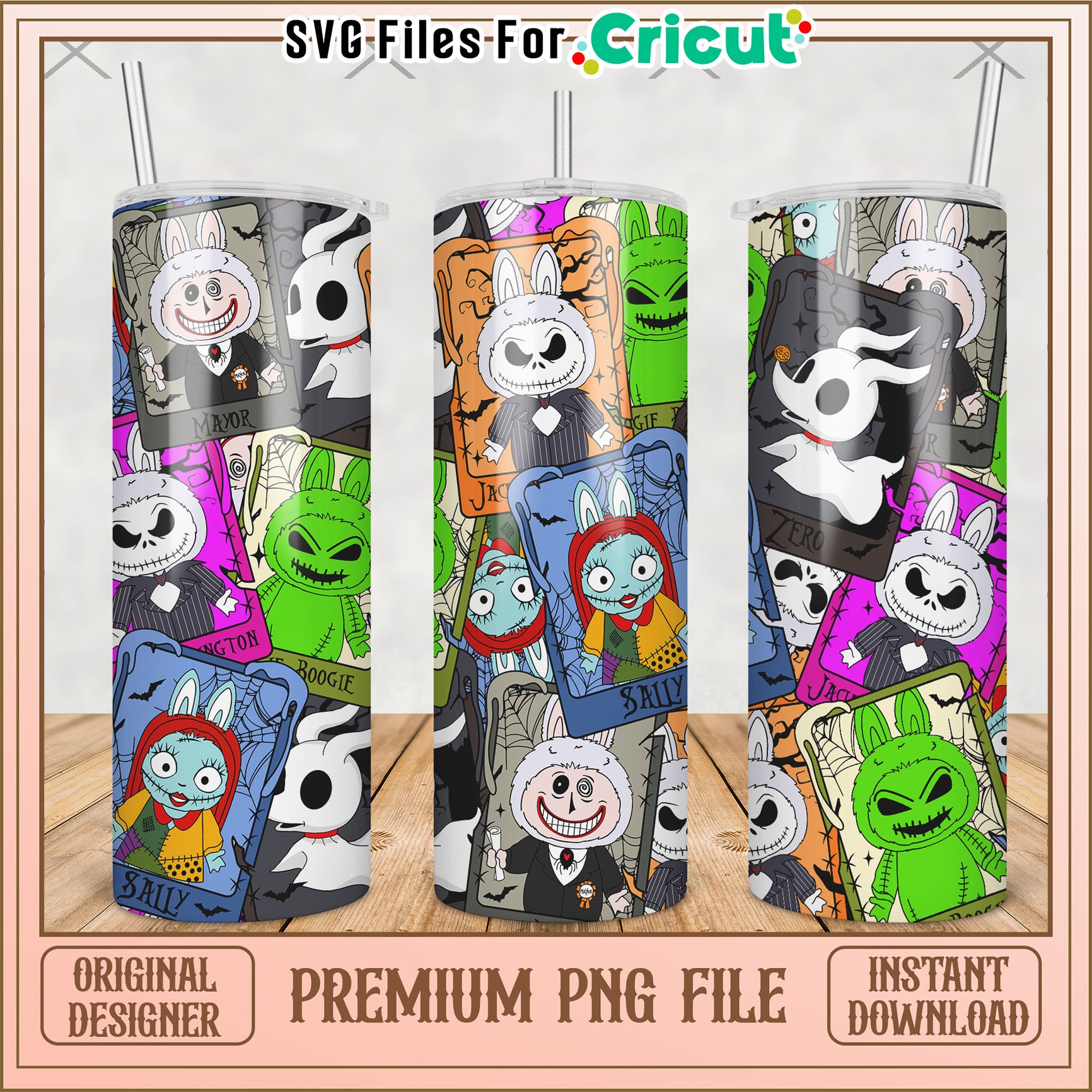 Nightmare before christmas tumbler png, horror movie png, halloween tumbler png