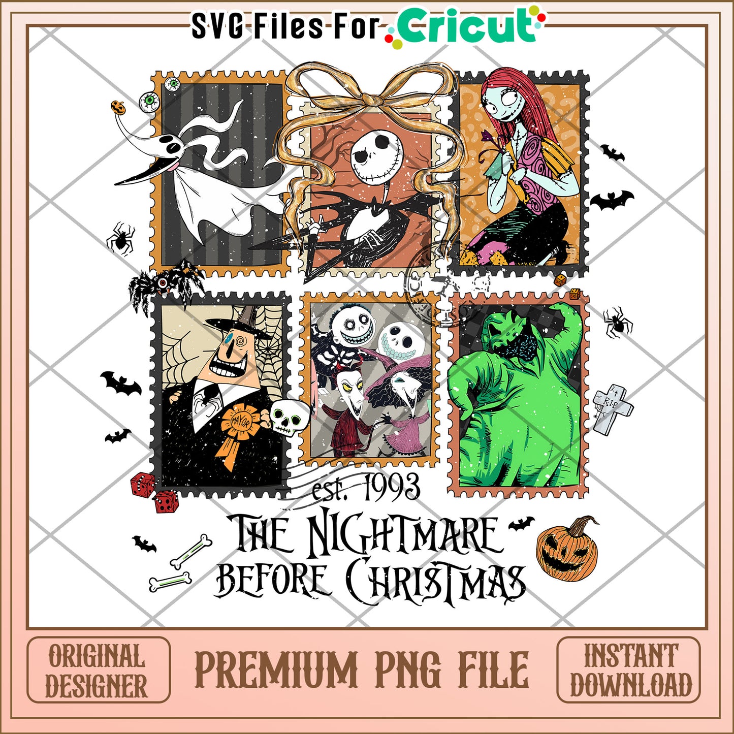 Nightmare befroe christmas stamp png, halloween costumes​ png, halloween candy png
