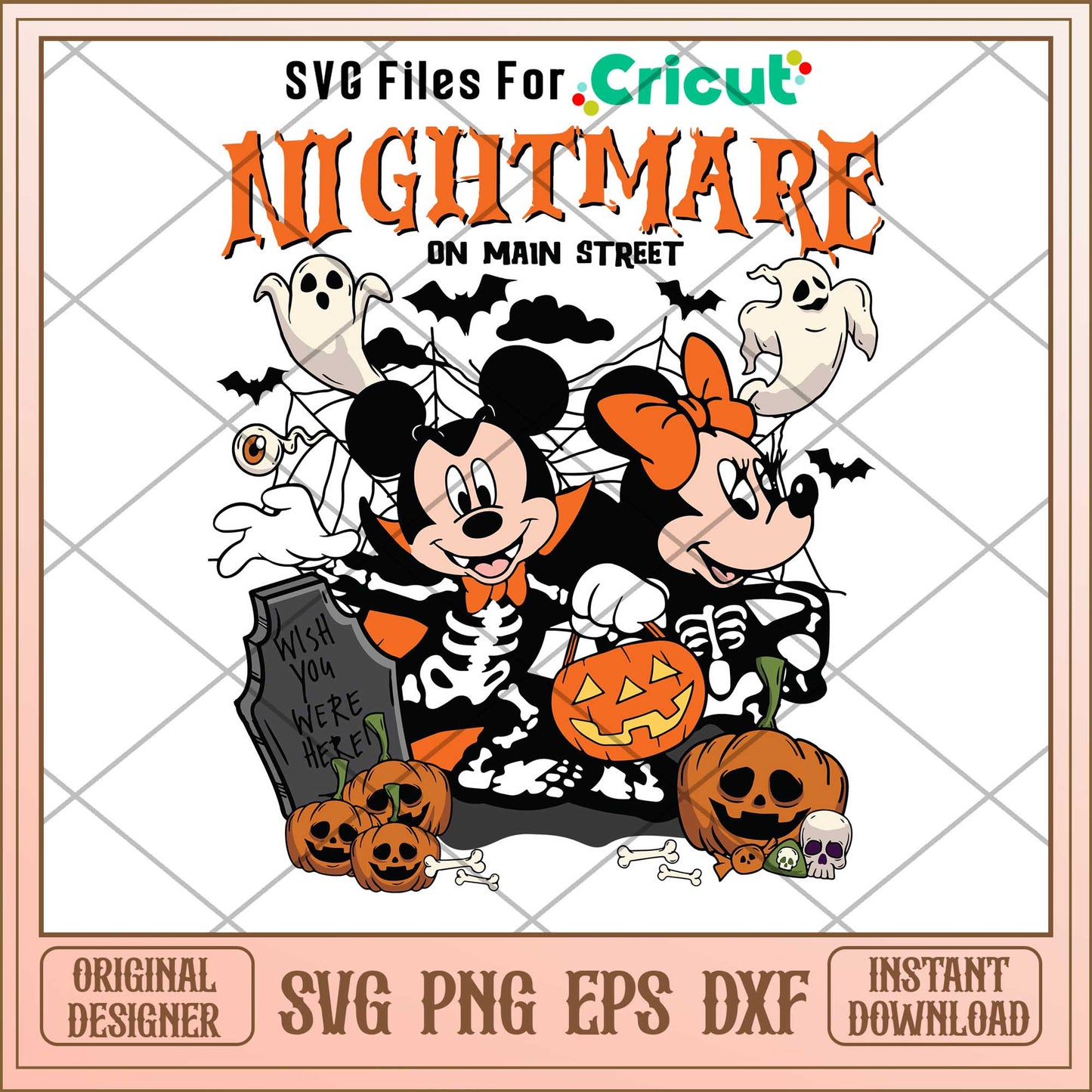 Nightmare on Main Street mouse halloween svg, Disney characters svg, Digital Download
