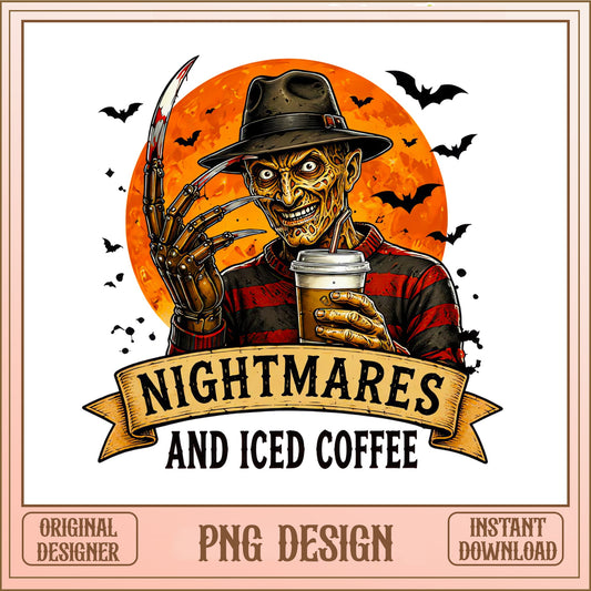 Nightmares And Iced Coffee PNG, Freddy Krueger Halloween PNG, Horror PNG