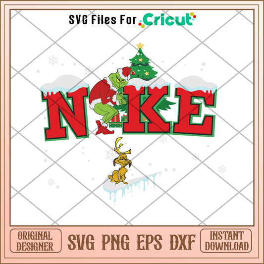 Nike Santa Grinch And Dog Snow Merry Christmas Svg , niko logo svg
