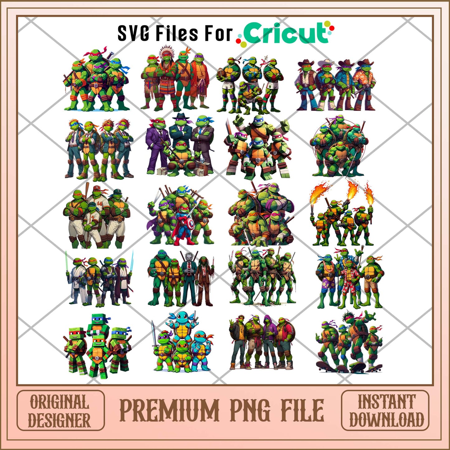 Teenage Mutant Ninja Turtles png bundle, Superheroes cute bundle 