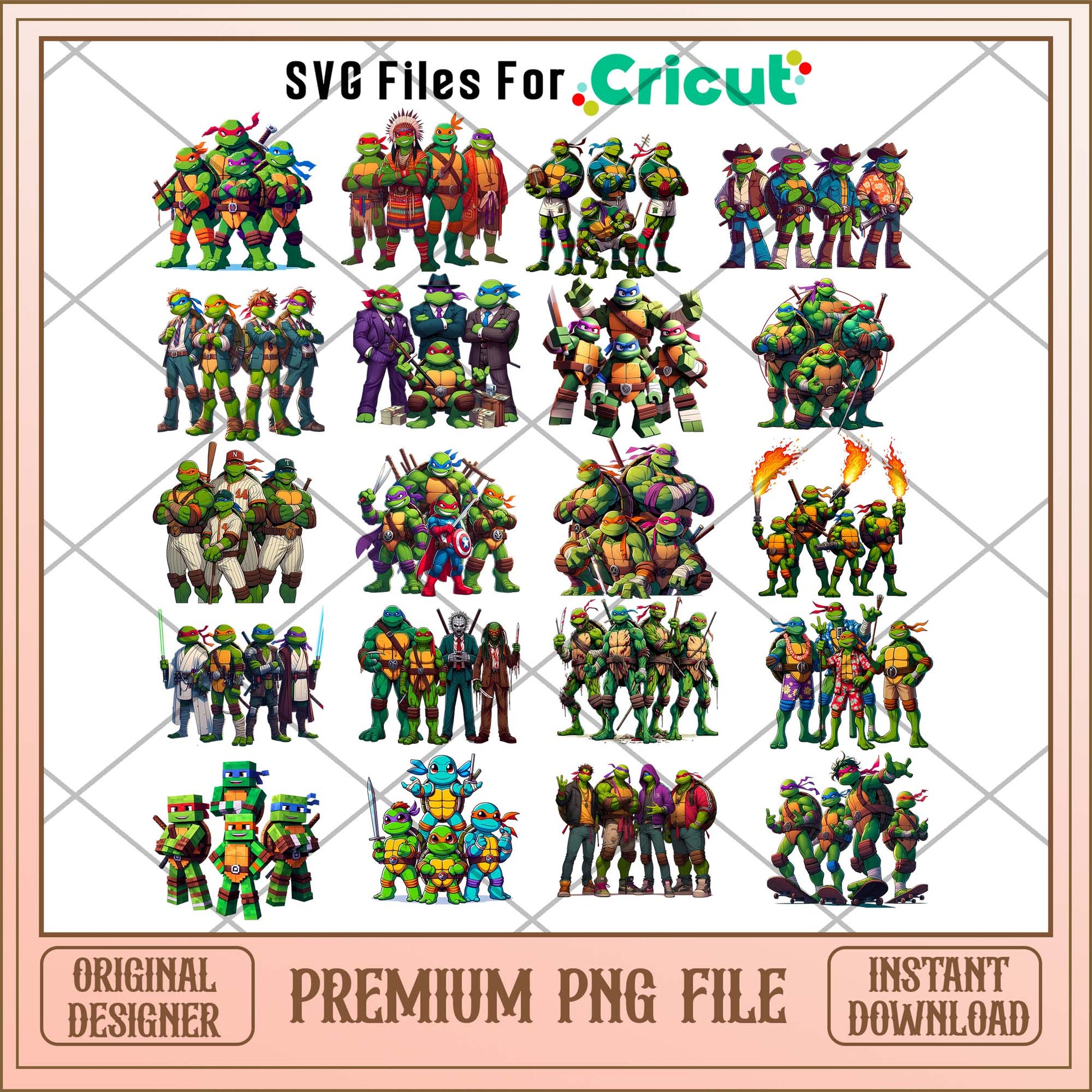 Teenage Mutant Ninja Turtles png bundle, Superheroes cute bundle 