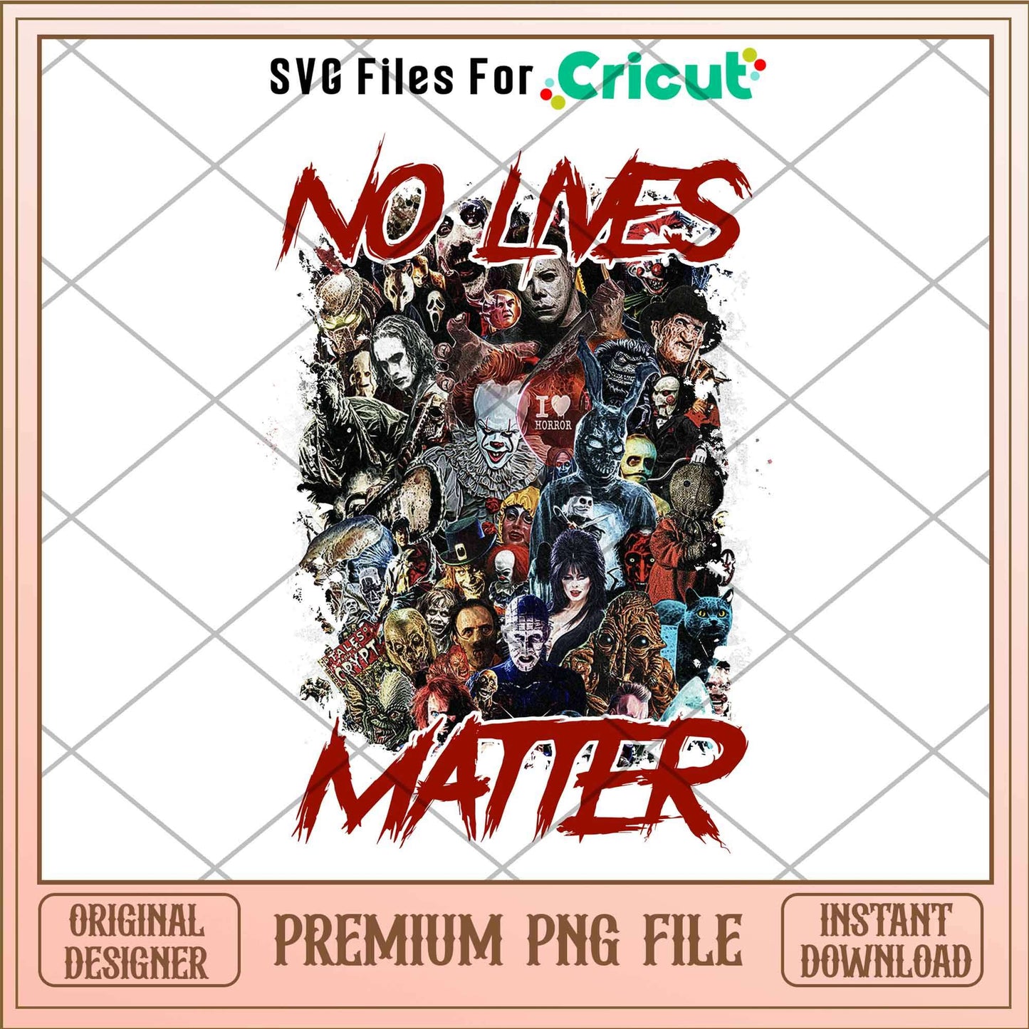 No Lives Matter Horror characters red png, Horror characters png, Digital Download