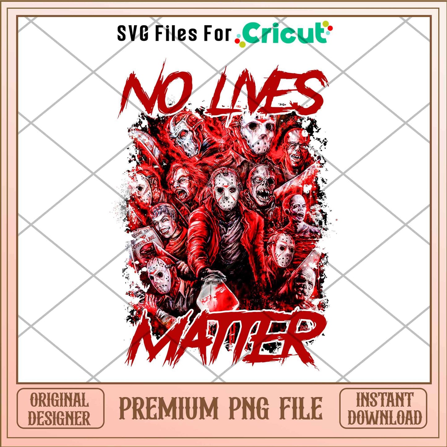No Lives matter Horror movies png, Horror characters png, Digital Download