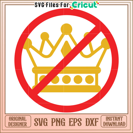 No king logo design svg, anti monarchy emblem svg, rebellious crest svg