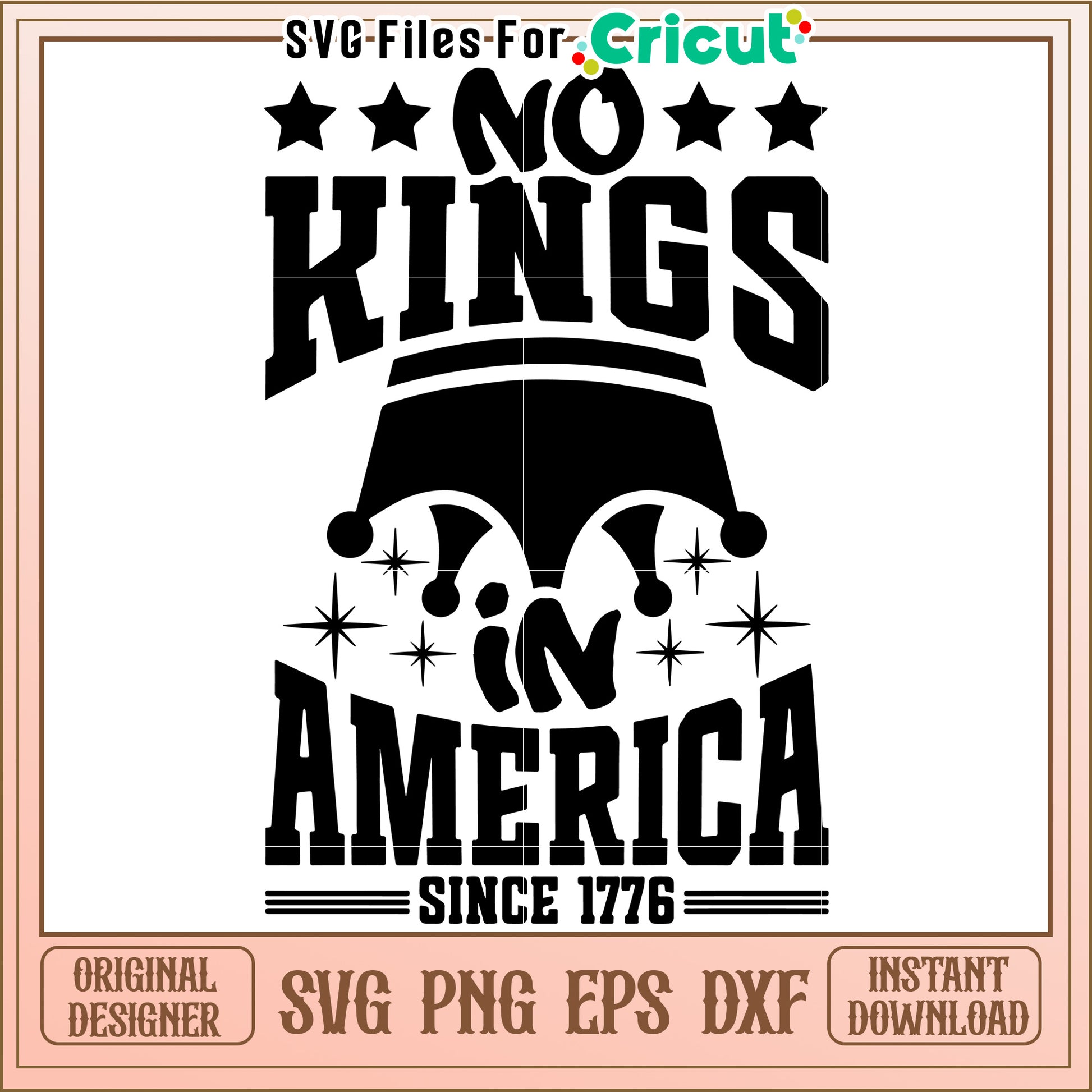 No kings in america svg, patriotic freedom quote svg, american independence svg
