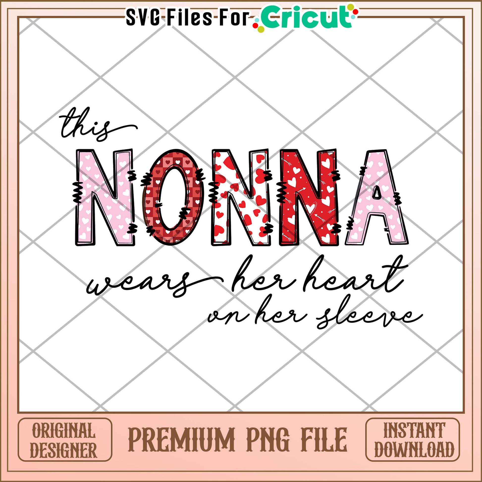 Nonna PNG Heart Design Instant Download