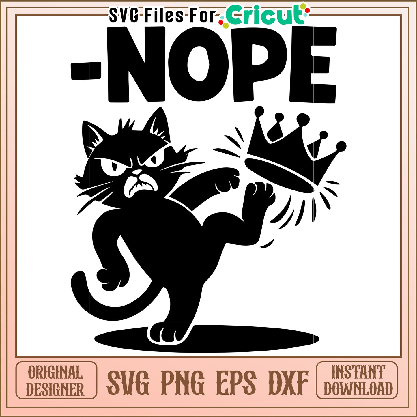 Nope no kings svg, anti monarchy quote svg, rebellious america svg