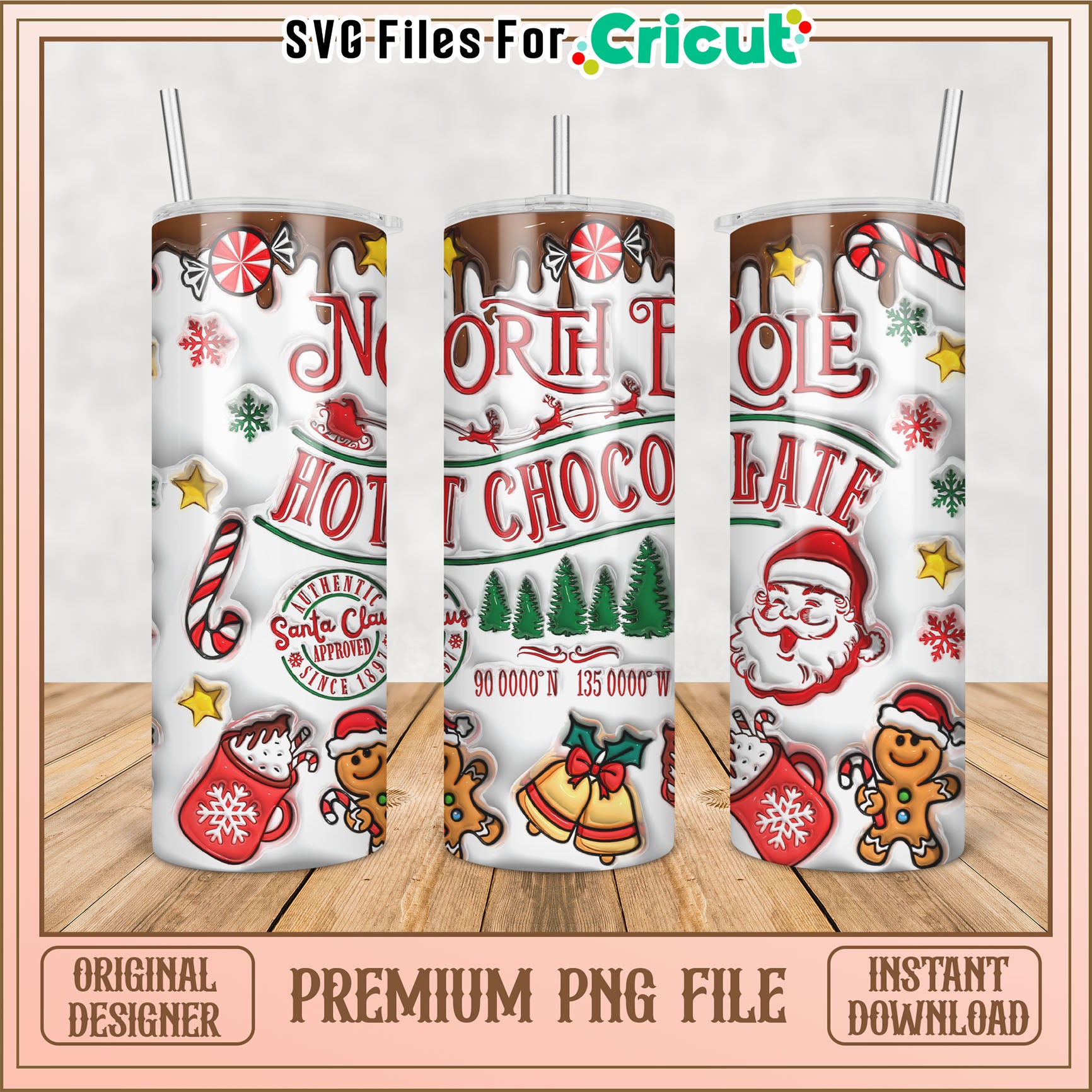 North Pole Hot Chocolate PNG Sublimation