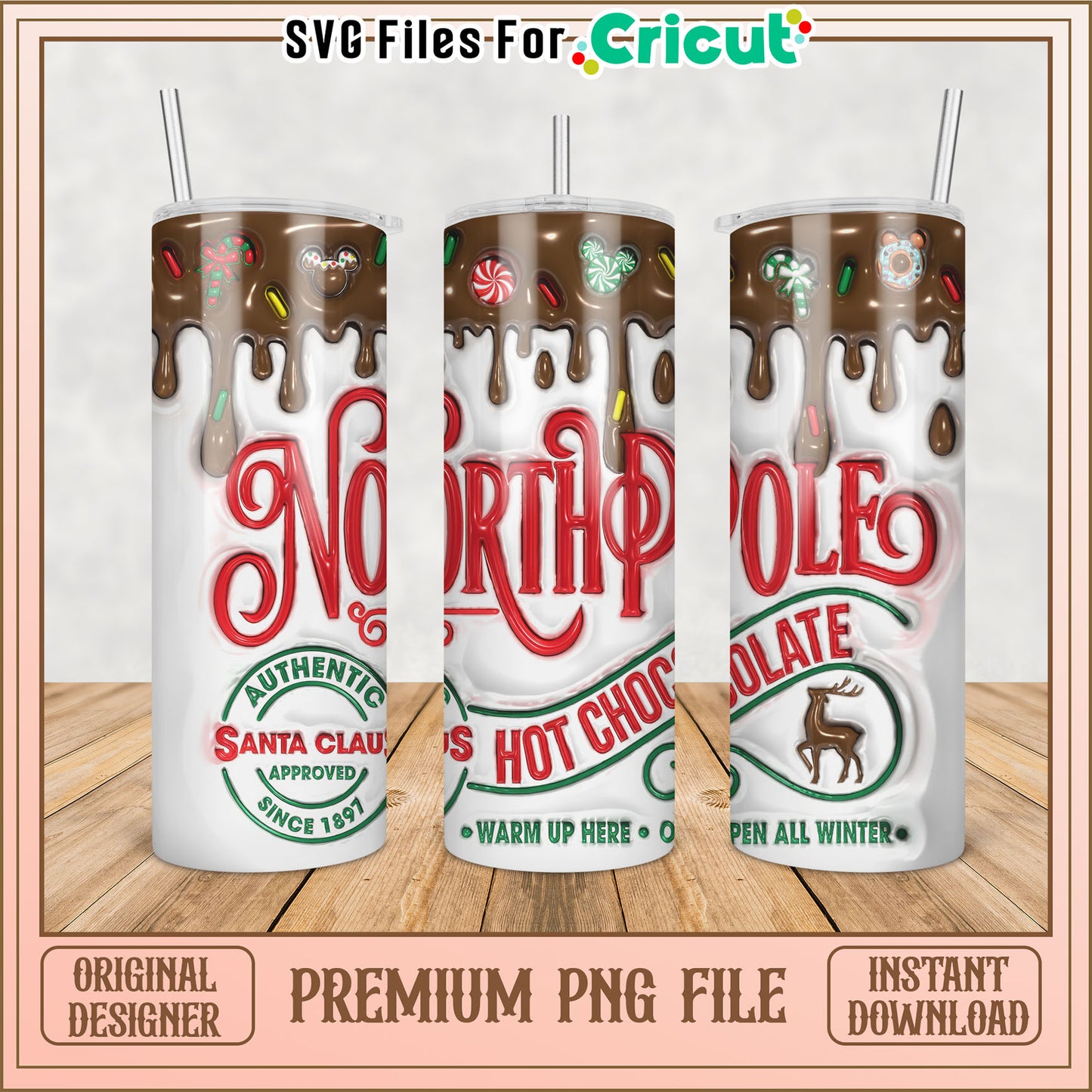 North Pole Hot Chocolate Tumbler PNG