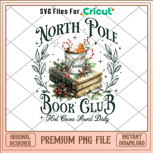 North pole book club png, book club png, merry christmas png