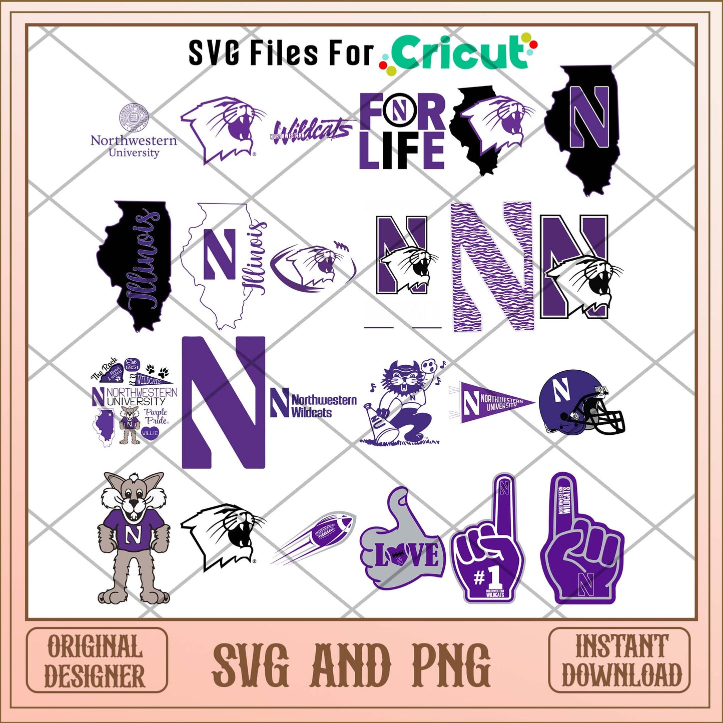 Northwestern wildcats svg, Northwestern wildcats svg bundle, NCAA svg