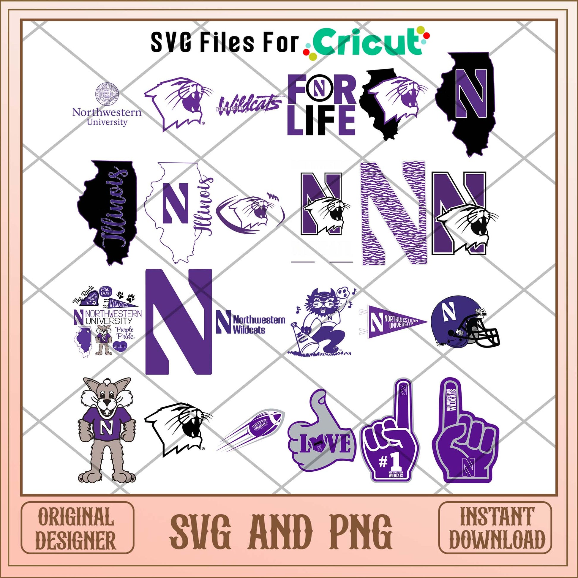 Northwestern wildcats svg, Northwestern wildcats svg bundle, NCAA svg