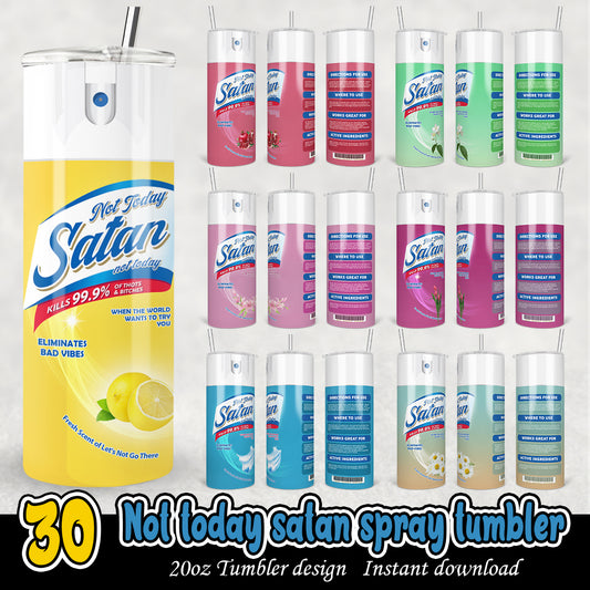 Not today Satan Spray Tumbler, Tumbler 20oz bundle