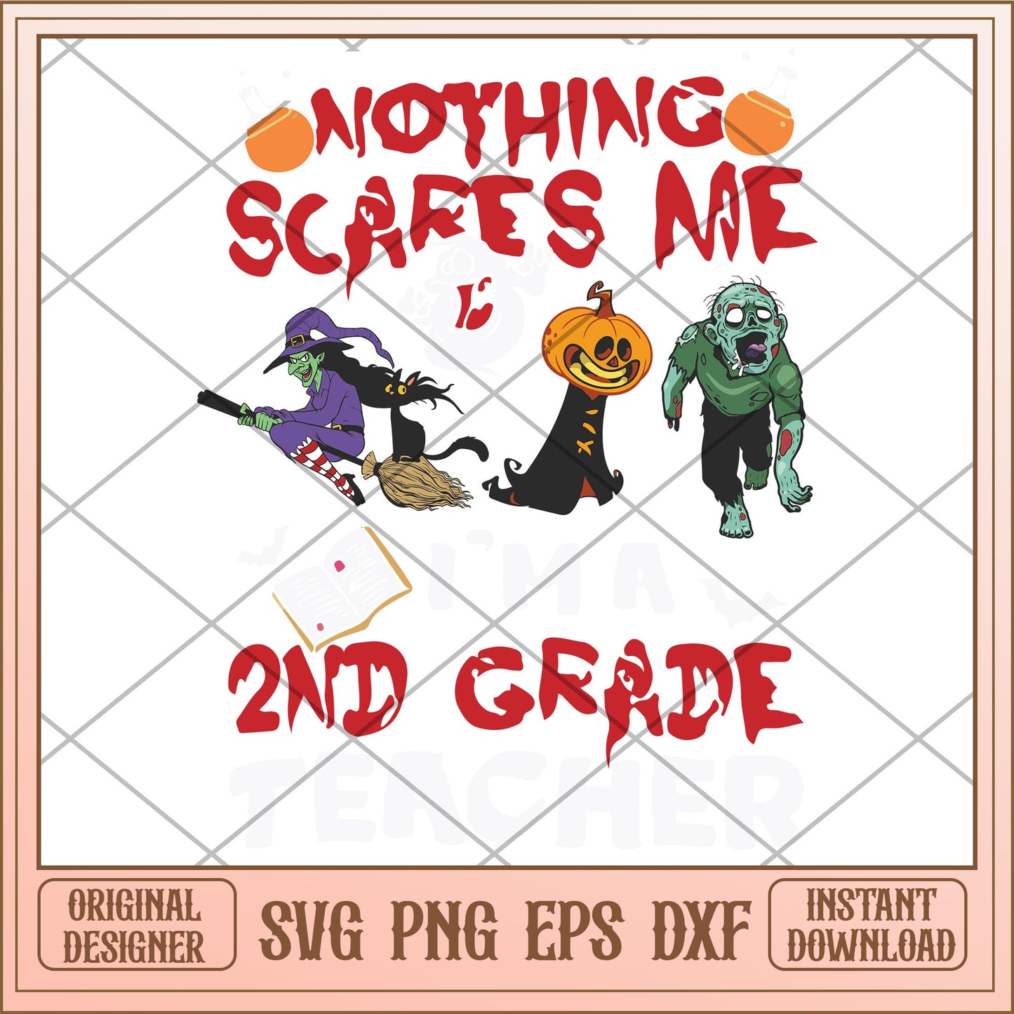 Nothing sares me i'm a 2nd grade teacher svg, Disney characters svg, digital download
