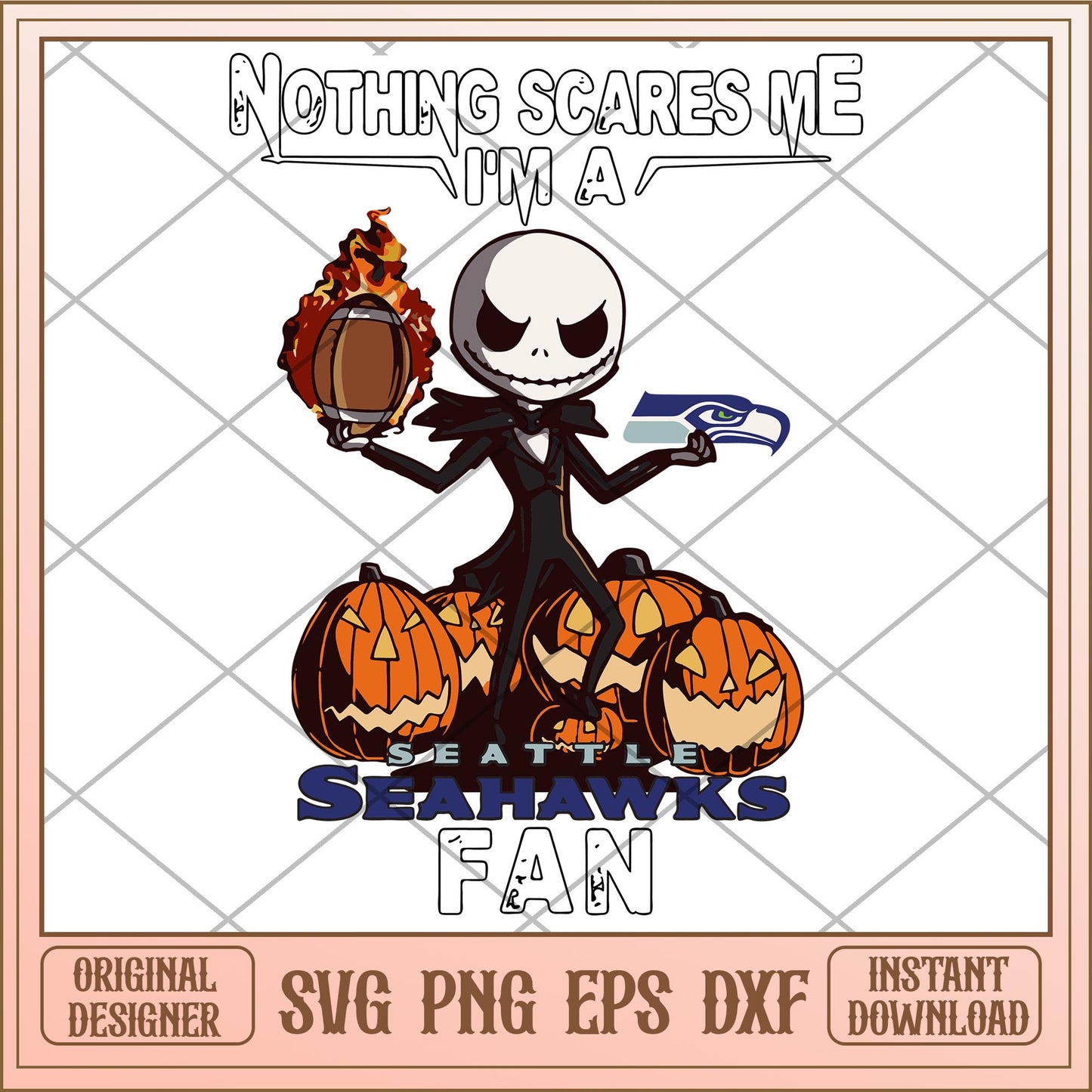 Nothing scares me I'm a Seahawks fan bundle svg, The Nightmare Before Christmas Svg, digital download