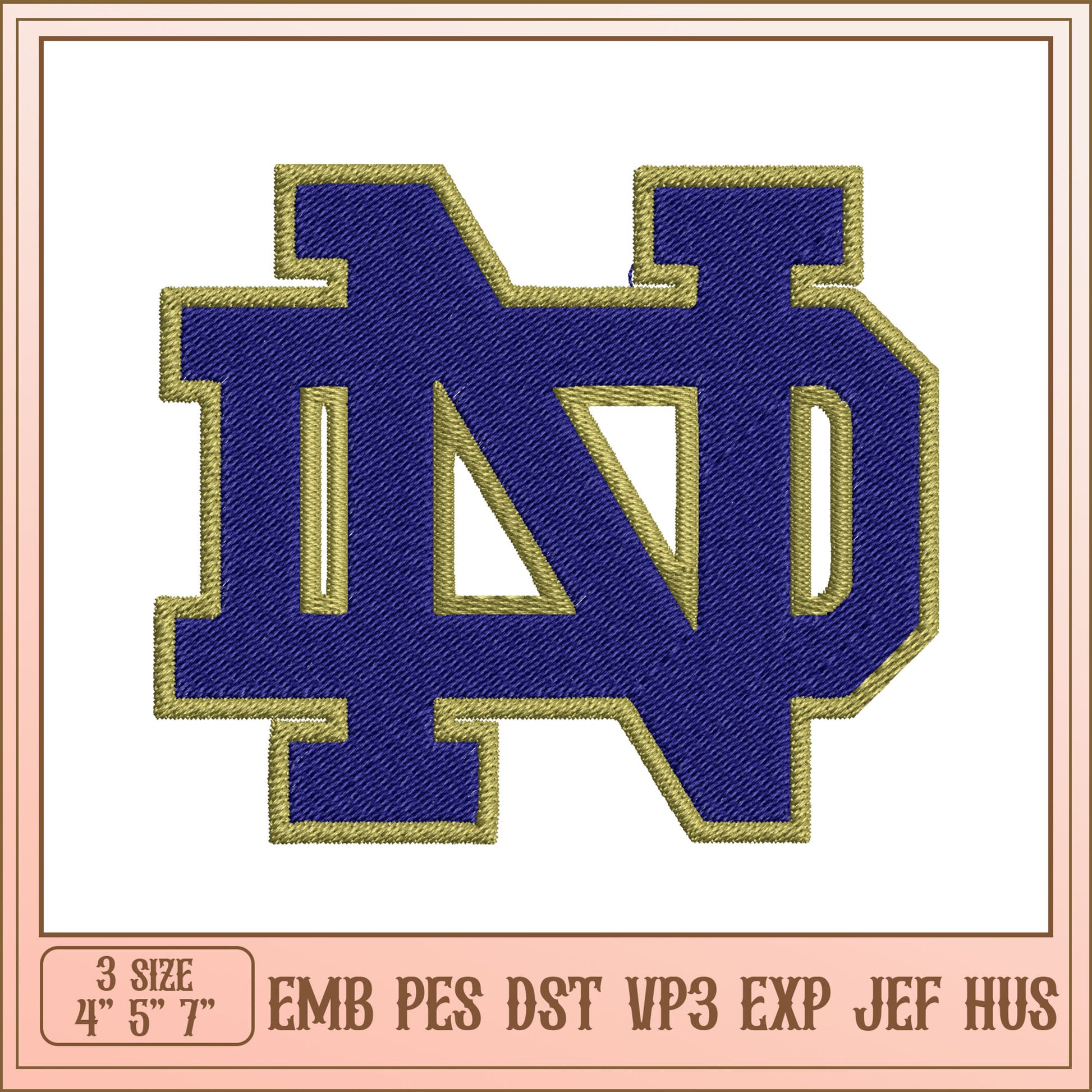 Notre Dame Embroidery Design