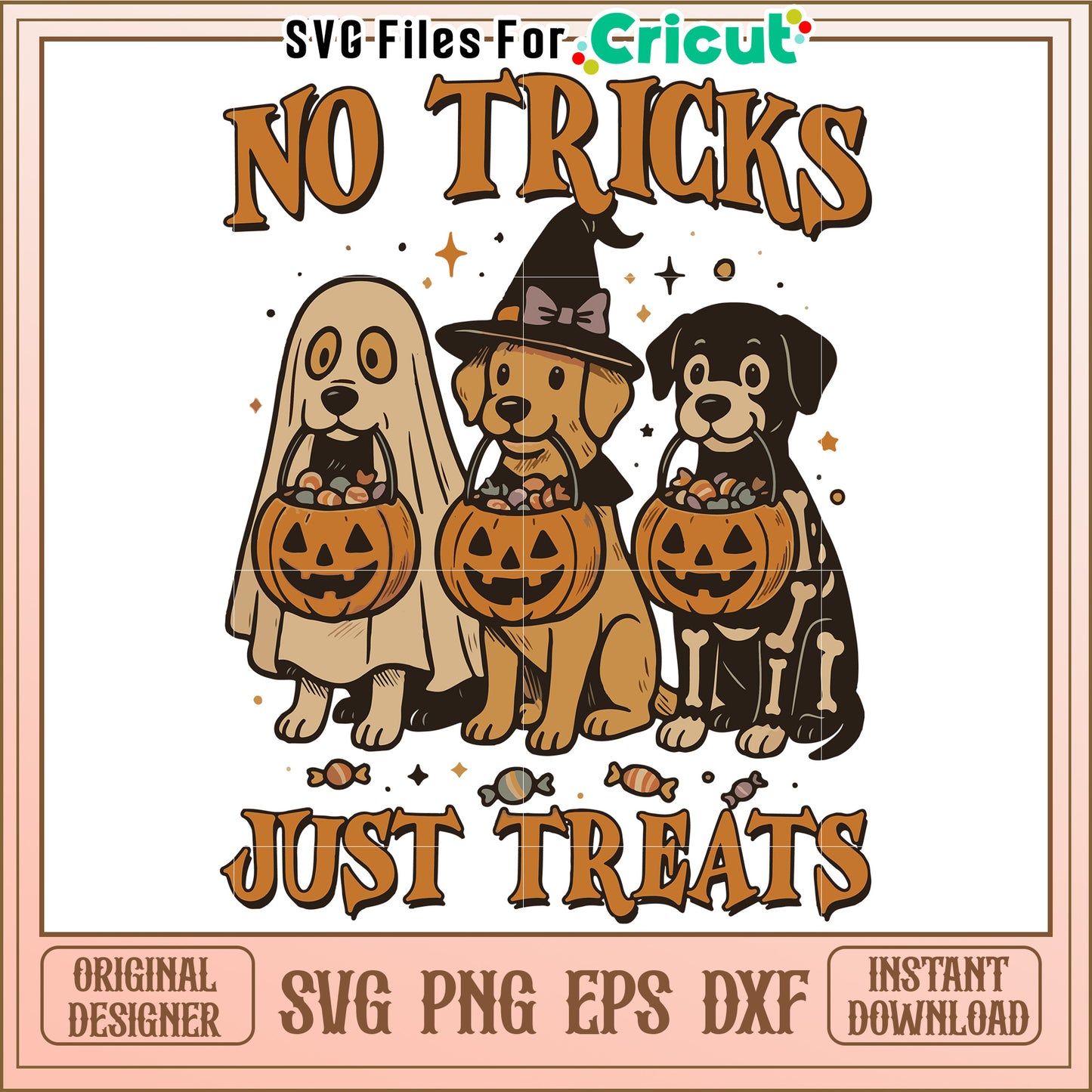 No tricks just treat svg, spooky halloween svg, halloween season svg