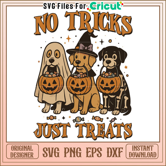No tricks just treat svg, spooky halloween svg, halloween season svg