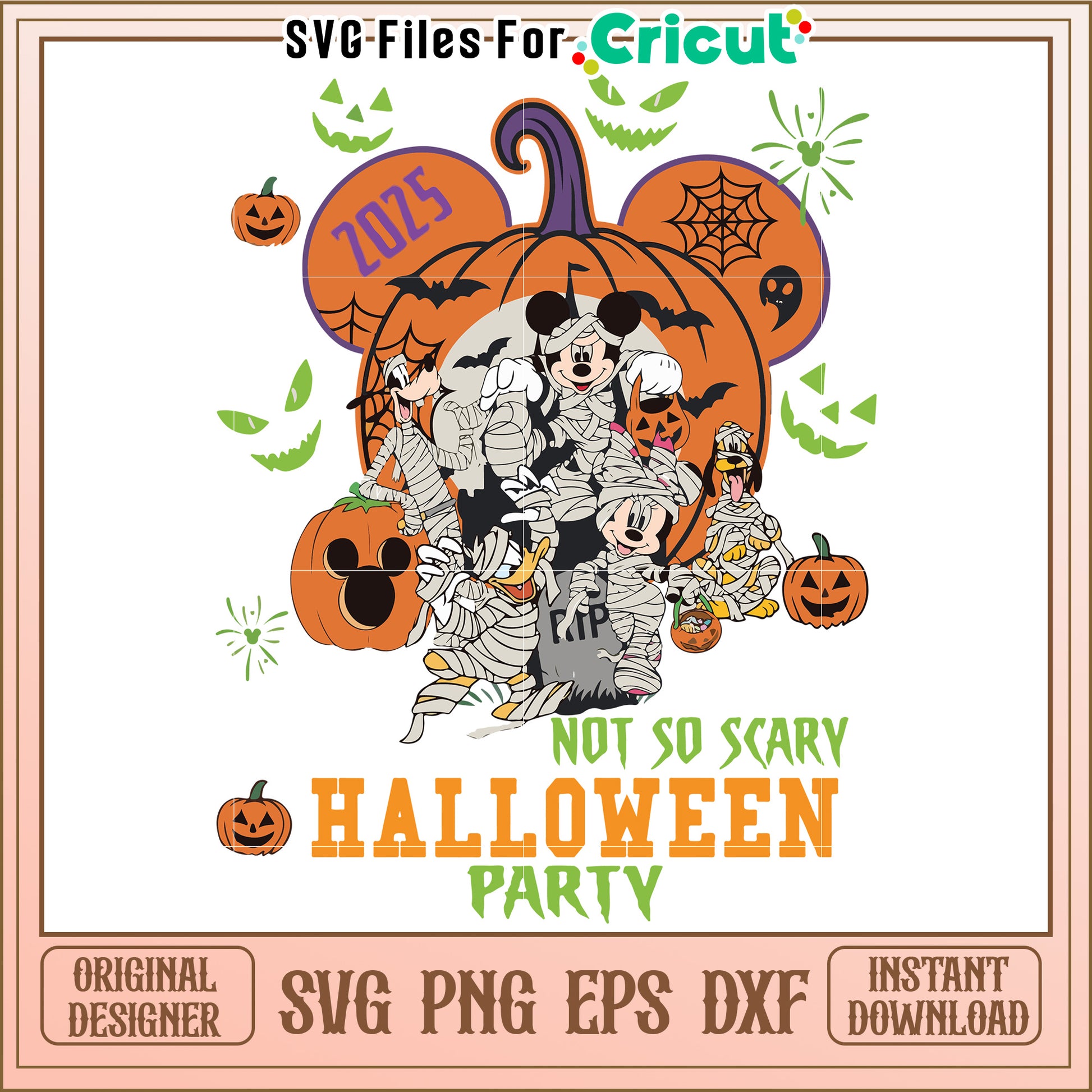 Not so scary halloween party svg, cartoons characters svg, halloween costumes svg
