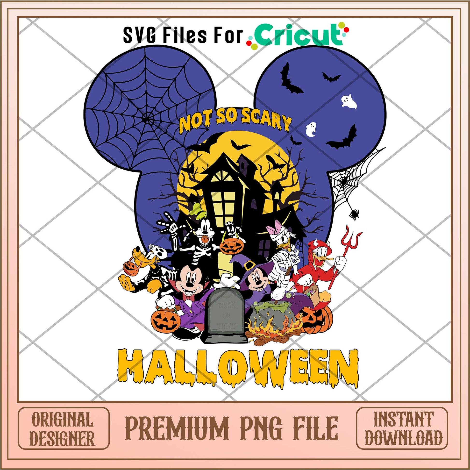 Not so scary halloween png, Disney characters png, Digital Download